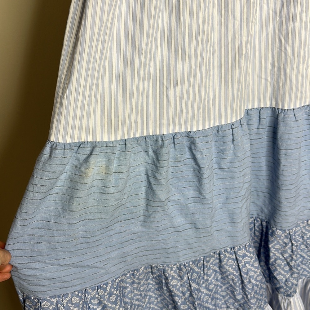 Sandro Tiered Printed Jacquard Poplin and Organza Midi Dress size 34 - Picture 6 of 8